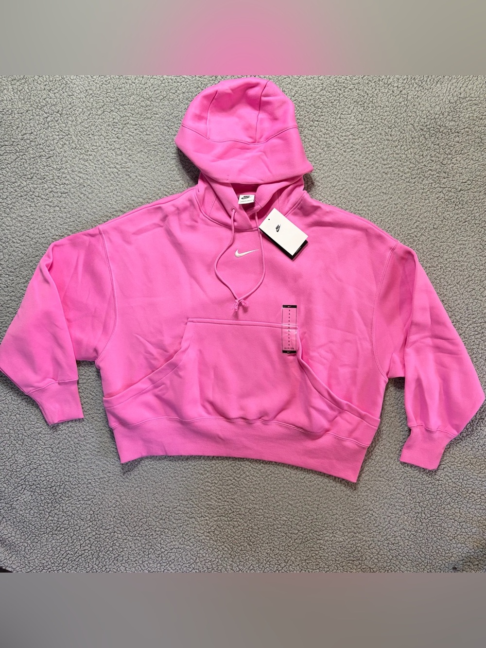 Nike Phoenix Fleece Hoodie Womens Small Pink Oversized Pullover DQ5858-676 NWT